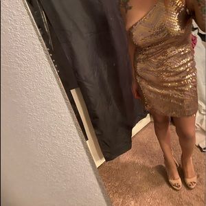 Gold sequin cocktail dress new without tags